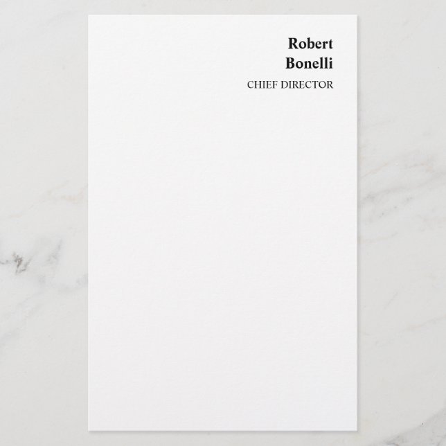 Papeterie Minimaliste Moderne Blanc Simple (Devant)