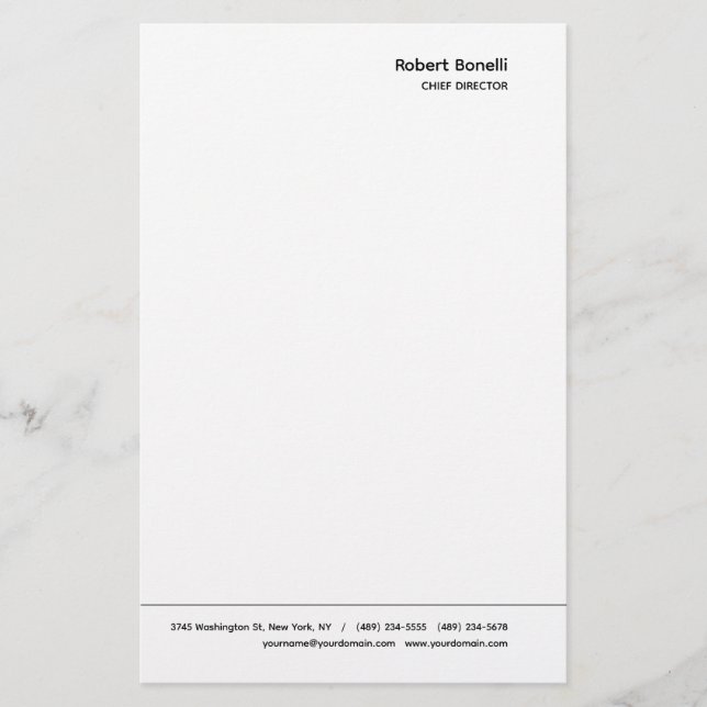 Papeterie Minimaliste Moderne Blanche Simple (Devant)