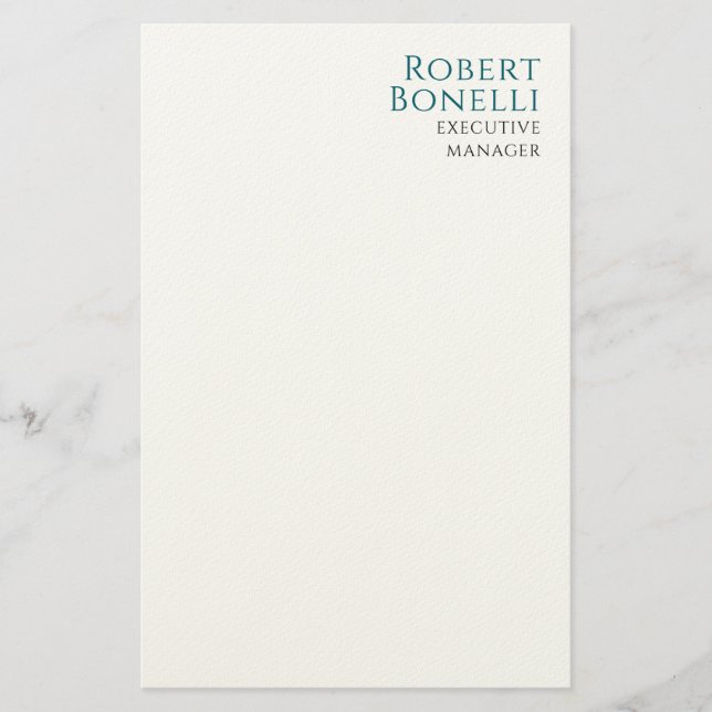 Papeterie Minimaliste Moderne Bleu & Blanc (Devant)