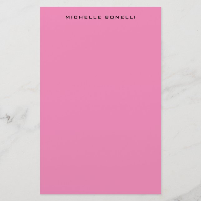 Papeterie Minimaliste Moderne Féminin Rose Professionnel (Devant)