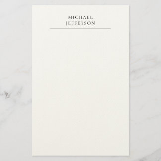 Papeterie Minimaliste Moderne Noir & Blanc Uni