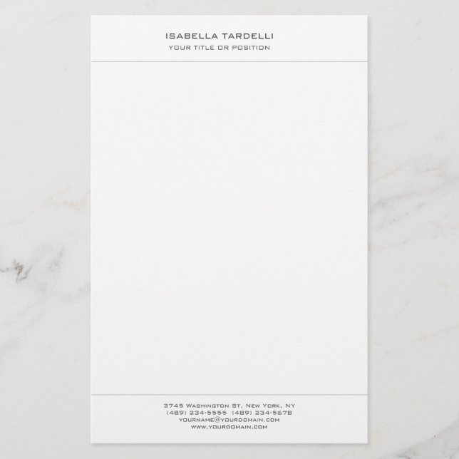Papeterie Minimaliste Moderne Professionnel Simple (Devant)