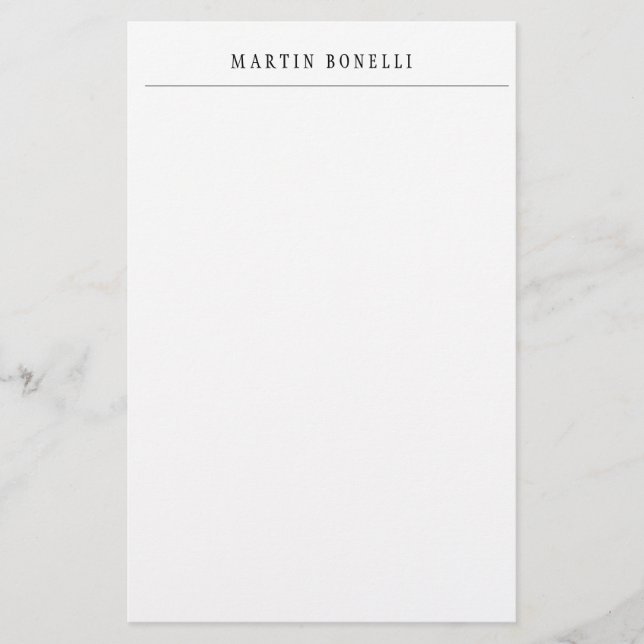 Papeterie Minimaliste Noir & Blanc Professionnel Simple (Devant)