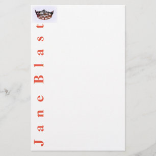 Papeterie Miss America style Crown Stationery-Tangerine/Wht