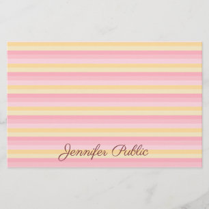 Papeterie Modèle à script blanc jaune Vanille rose branch