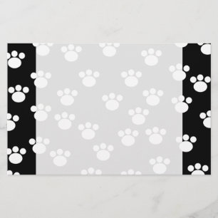 Papeterie Modèle animal noir et blanc d'empreinte de patte