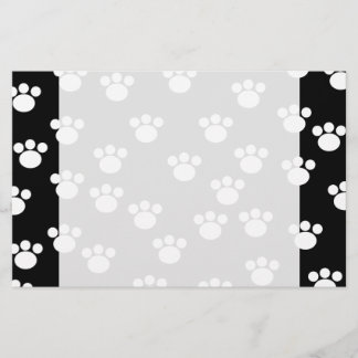 Papeterie Modèle animal noir et blanc d'empreinte de patte