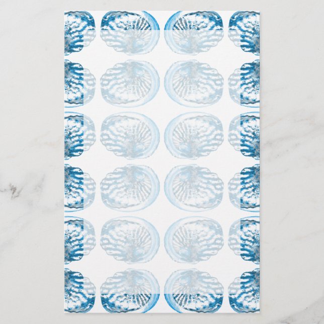 Papeterie Modèle bleu de coquilles (Devant)