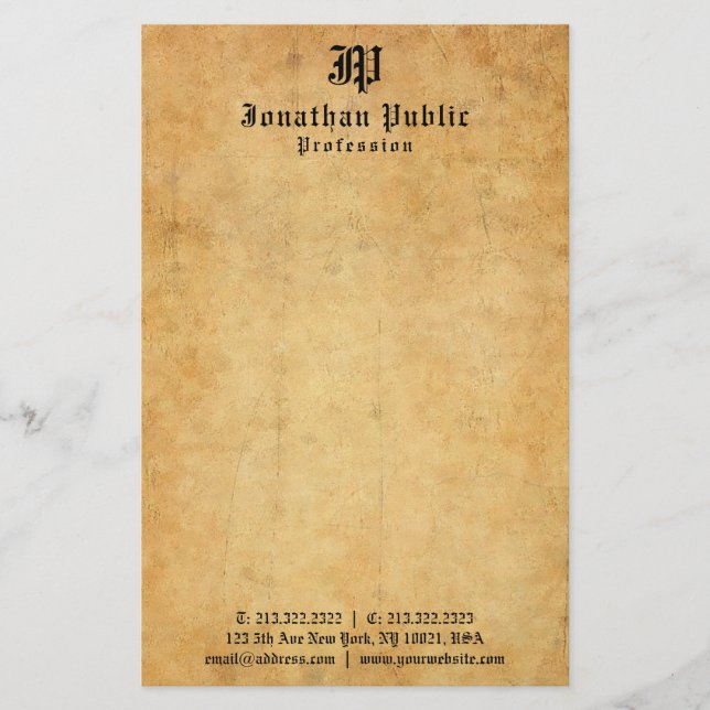 Papeterie Modèle de texte dactylographié vintage élégant à l (Devant)