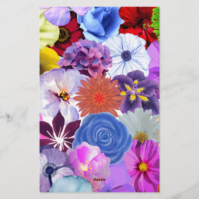 Papeterie Modèle d'invitation de mariage fleuri, Modifier (Dos)