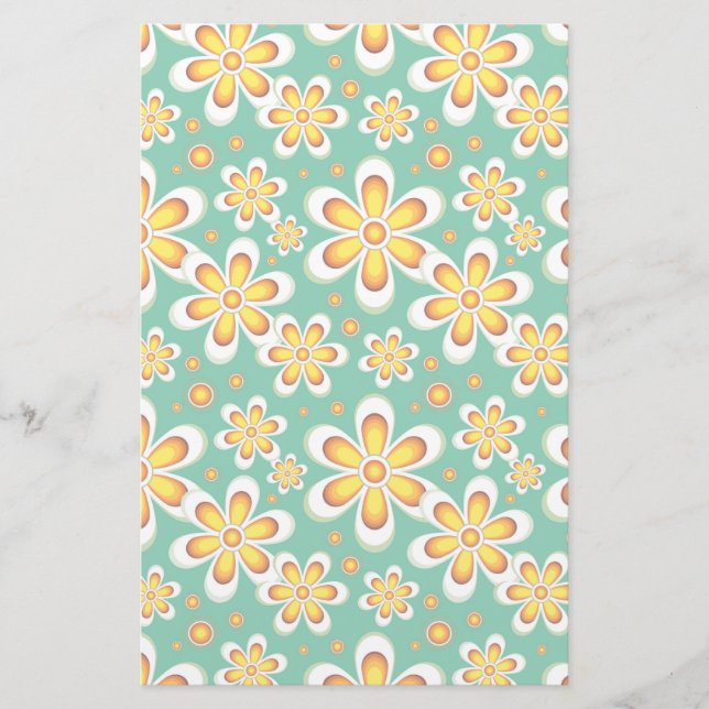 Papeterie Modèle floral jaune (Devant)