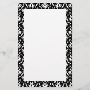Papeterie Modèle noir et blanc élégant de damassé