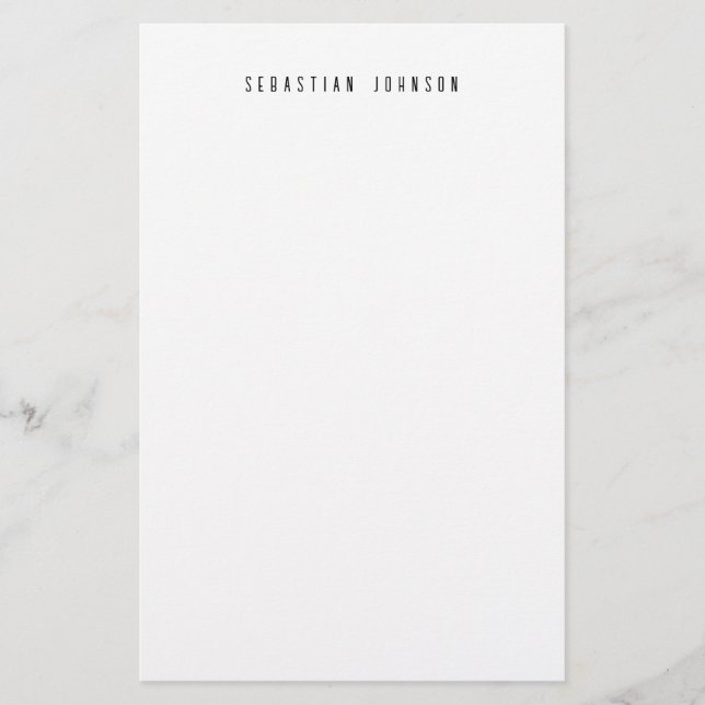 Papeterie Modern Minimalist Personalized Name Stationery (Devant)