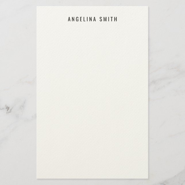 Papeterie Modern Minimalist Plain Simple Black White (Devant)