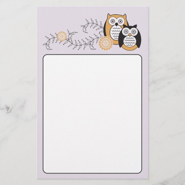 Papeterie moderne de hiboux (Devant)