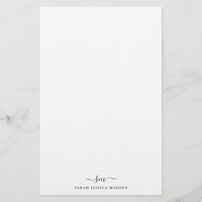 Papeterie Moderne Deux Initiales Monogramme Script Féminin a (Devant)