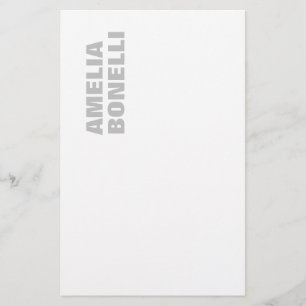 Papeterie Moderne Gris Blanc Minimaliste Professionnel Gras