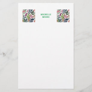 Papeterie Moderne minimaliste floral verdure nom simple