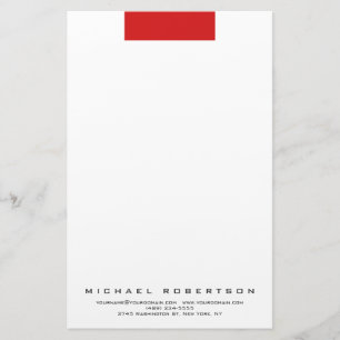 Papeterie Moderne Minimaliste Simple Professionnel Rouge Bla