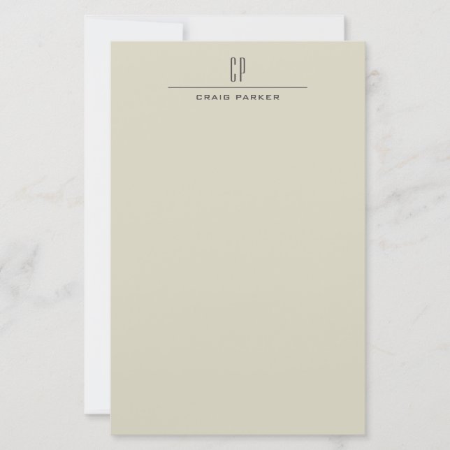 Papeterie Moderne Monogramme Professionnel Plain Minimaliste (Devant)