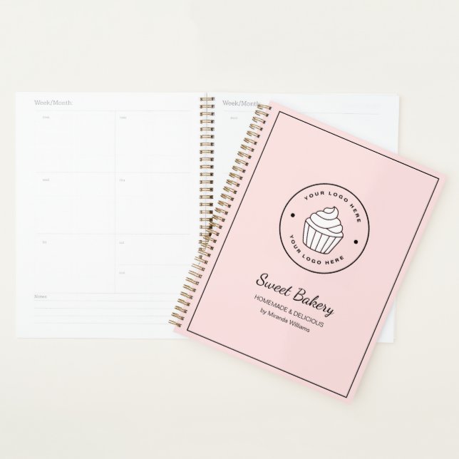 Papeterie Moderne Rose Logo Personnalisé (Devant avec enveloppe)