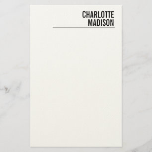 Papeterie Moderne Simple Blanc Tendance Minimaliste Uni