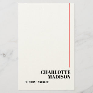 Papeterie Moderne Simple Noir Blanc Tendance Minimaliste Uni