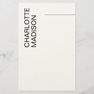 Papeterie Moderne Simple Noir Blanc Tendance Minimaliste Uni