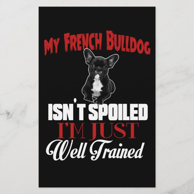 Papeterie Mon Bouledogue Français n'est pas gâté (Devant)