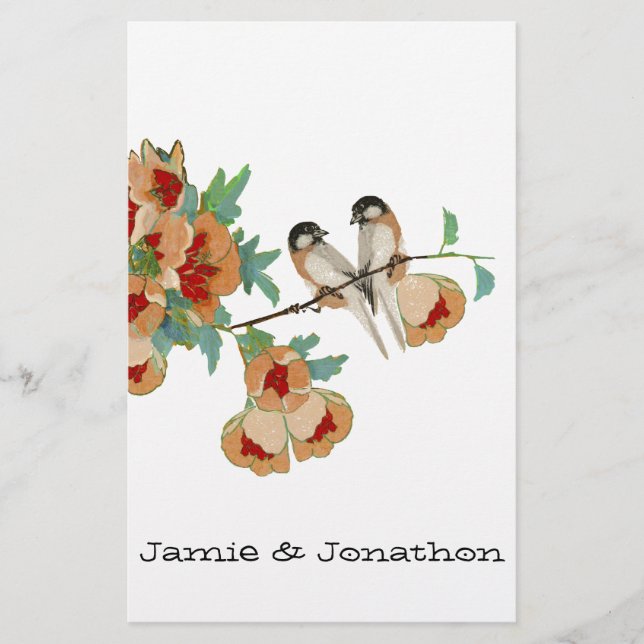 Papeterie Monnaie Inséparable vintage de fleurs de cerisier (Devant)