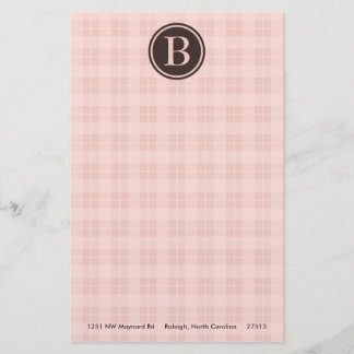 Papeterie Monogramme à plis rose fixe