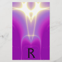 MONOGRAMME ABSTRAIT DES VAGUES BLANCHES DE FUCHSIA