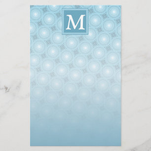 Papeterie Monogramme ange bleu cercles motif