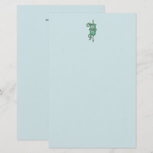 Papeterie Monogramme artistique P Green Garden Felt papeteri