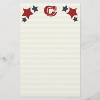 Papeterie Monogramme C / Premier C Stations et rayures