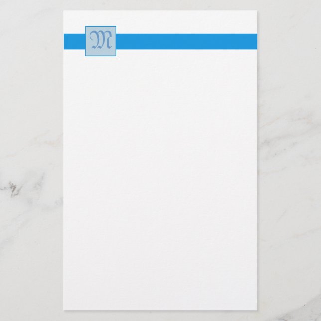 Papeterie Monogramme Carré (bleu) (Devant)