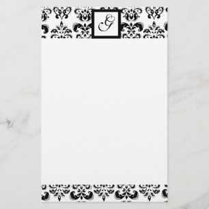 PAPETERIE MONOGRAMME CARRÉ DAMASK