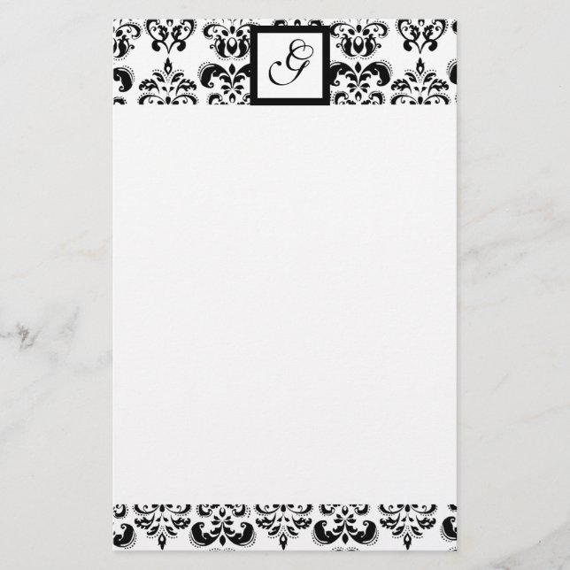 PAPETERIE MONOGRAMME CARRÉ DAMASK (Devant)