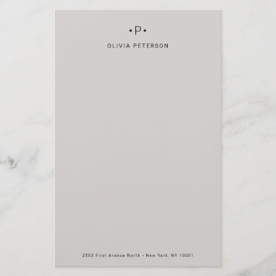 Papeterie Monogramme chic et minimal Gris