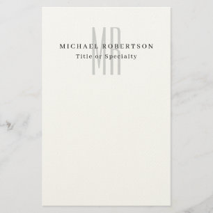 Papeterie Monogramme Classique Professionnel Minimaliste Sim