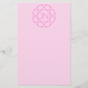 Papeterie Monogramme Cool, Style de Logo Hip   Rose & Magent