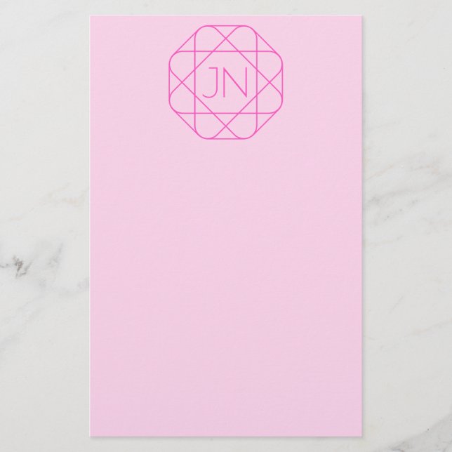 Papeterie Monogramme Cool, Style de Logo Hip | Rose & Magent (Devant)
