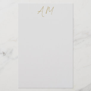 Papeterie Monogramme couleur or Initiales Calligraphie Pro