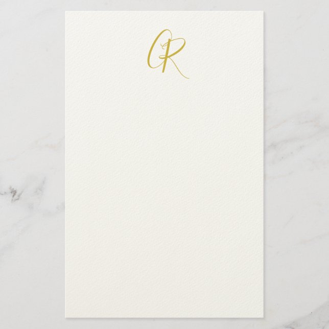Papeterie Monogramme de calligraphie couleur or moderne uni (Devant)
