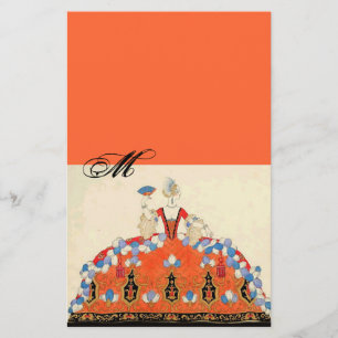 PAPETERIE MONOGRAMME DE CONCEPTEUR DE MODE LADANGE ORANGE