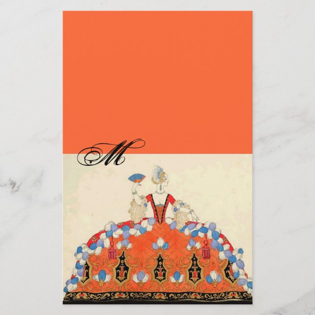 PAPETERIE MONOGRAMME DE CONCEPTEUR DE MODE LADANGE ORANGE (Devant)