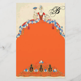 PAPETERIE MONOGRAMME DE CONCEPTEUR DE MODE LADANGE ORANGE