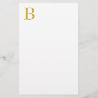 Papeterie Monogramme de couleur or moderne avec nom initial
