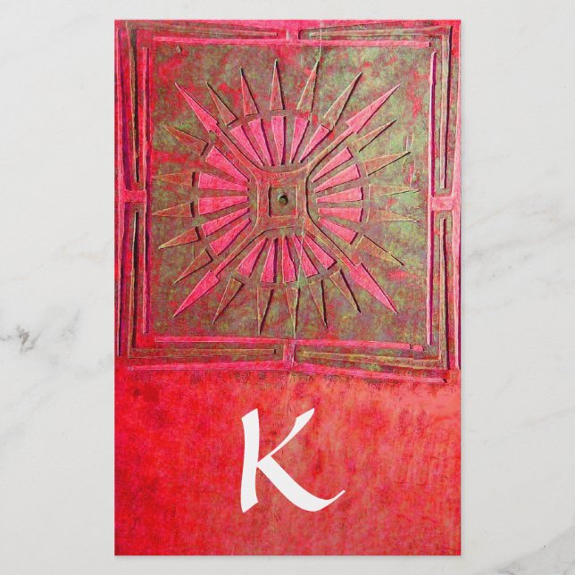 Papeterie MONOGRAMME DE L'ÉTOILE DU MATIN, vert rouge blanc (Devant)