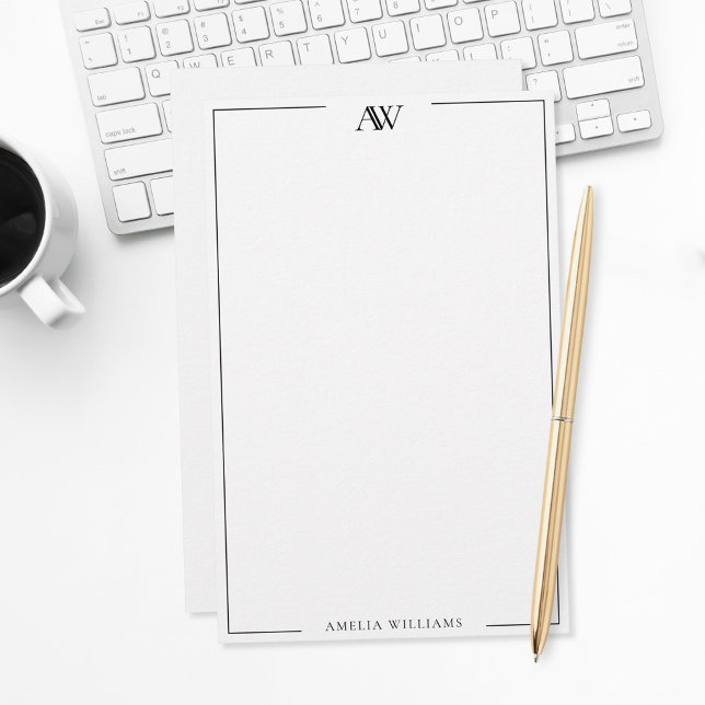 Papeterie Monogramme Élégant Minimaliste Moderne (Créateur téléchargé)